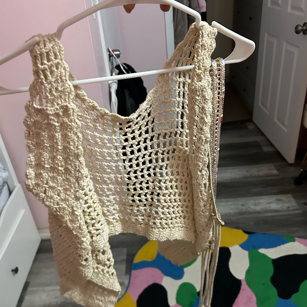 Boho knitted vintage vest